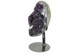 Amethyst Geode Section With Metal Stand - Uruguay #153462-4